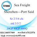 Flete mar del puerto de Shenzhen a Port Said